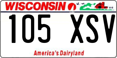 WI license plate 105XSV