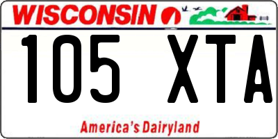 WI license plate 105XTA