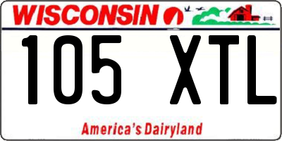 WI license plate 105XTL