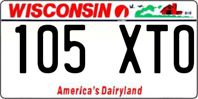 WI license plate 105XTO