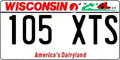 WI license plate 105XTS