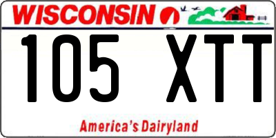 WI license plate 105XTT