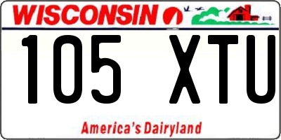 WI license plate 105XTU