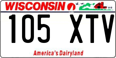 WI license plate 105XTV