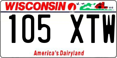 WI license plate 105XTW
