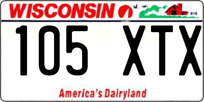 WI license plate 105XTX
