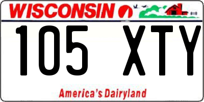 WI license plate 105XTY
