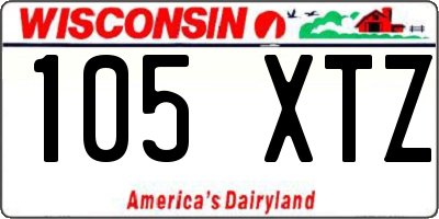 WI license plate 105XTZ