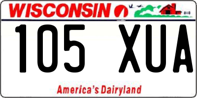WI license plate 105XUA