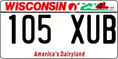WI license plate 105XUB