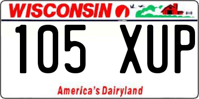 WI license plate 105XUP