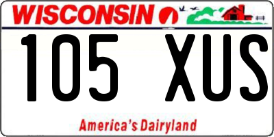 WI license plate 105XUS