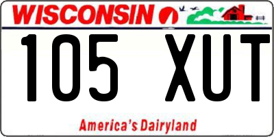 WI license plate 105XUT