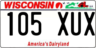 WI license plate 105XUX