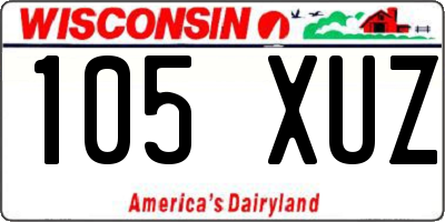 WI license plate 105XUZ