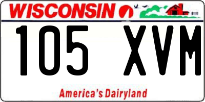 WI license plate 105XVM