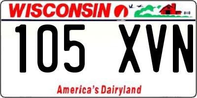 WI license plate 105XVN
