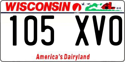 WI license plate 105XVO