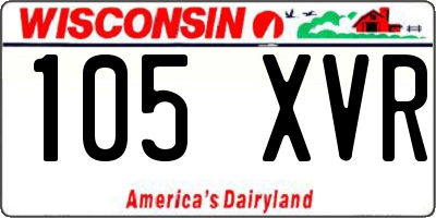 WI license plate 105XVR