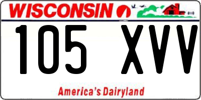WI license plate 105XVV
