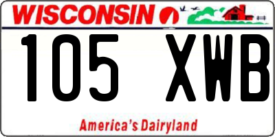WI license plate 105XWB