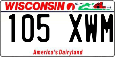 WI license plate 105XWM