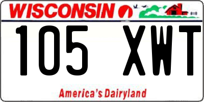 WI license plate 105XWT