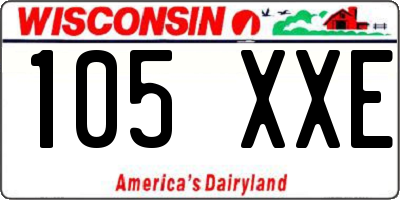 WI license plate 105XXE
