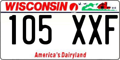 WI license plate 105XXF