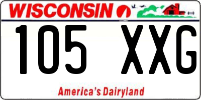 WI license plate 105XXG