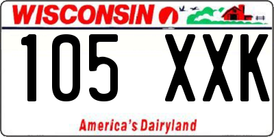 WI license plate 105XXK