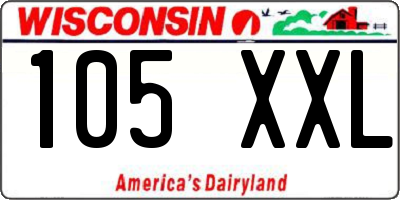 WI license plate 105XXL