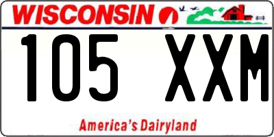 WI license plate 105XXM