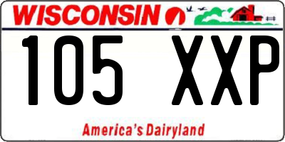 WI license plate 105XXP