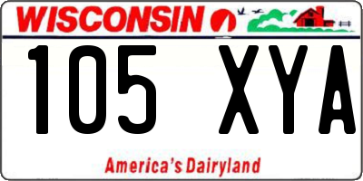WI license plate 105XYA