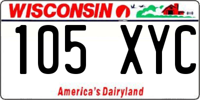 WI license plate 105XYC