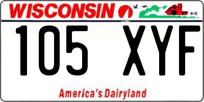 WI license plate 105XYF