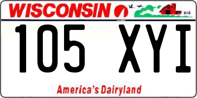 WI license plate 105XYI