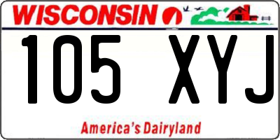 WI license plate 105XYJ