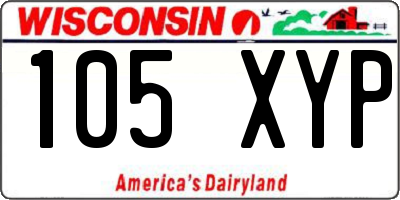 WI license plate 105XYP