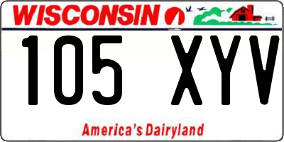 WI license plate 105XYV