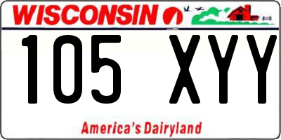 WI license plate 105XYY