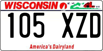 WI license plate 105XZD