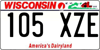 WI license plate 105XZE