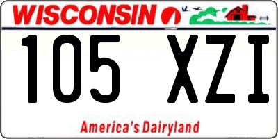 WI license plate 105XZI