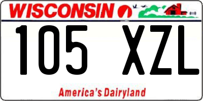 WI license plate 105XZL