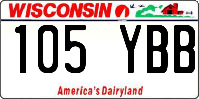 WI license plate 105YBB