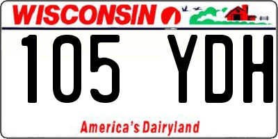 WI license plate 105YDH