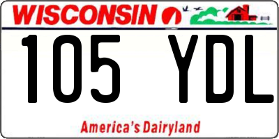 WI license plate 105YDL