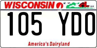 WI license plate 105YDO